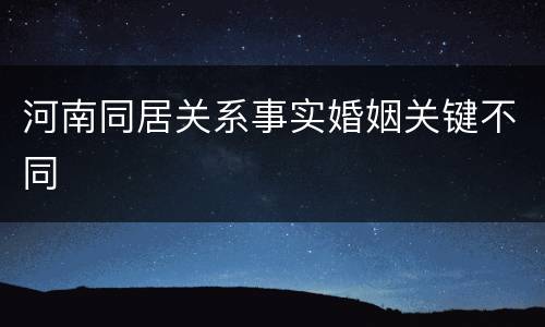 河南同居关系事实婚姻关键不同