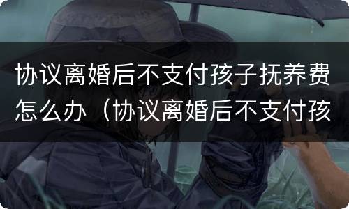 协议离婚后不支付孩子抚养费怎么办（协议离婚后不支付孩子抚养费怎么办理）