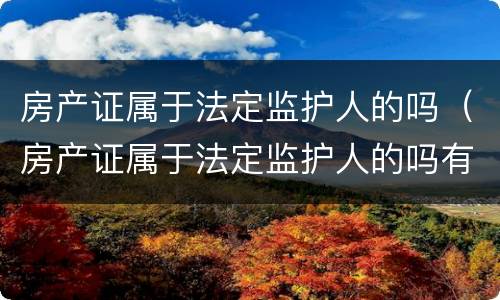 房产证属于法定监护人的吗（房产证属于法定监护人的吗有效吗）