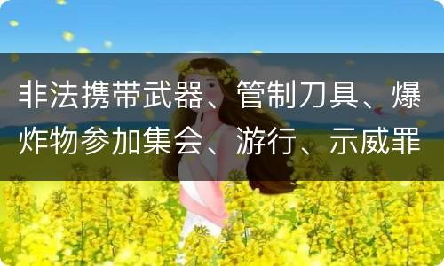 非法携带武器、管制刀具、爆炸物参加集会、游行、示威罪的主观要件是什么