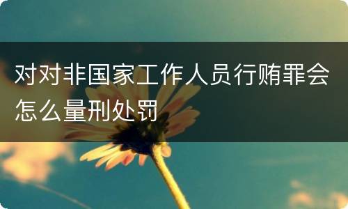 对对非国家工作人员行贿罪会怎么量刑处罚