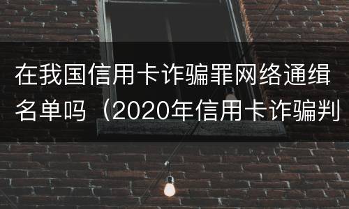在我国信用卡诈骗罪网络通缉名单吗（2020年信用卡诈骗判刑案例）