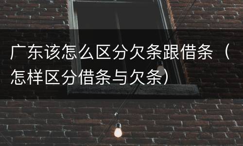 广东该怎么区分欠条跟借条（怎样区分借条与欠条）