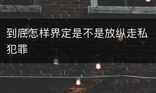 到底怎样界定是不是放纵走私犯罪