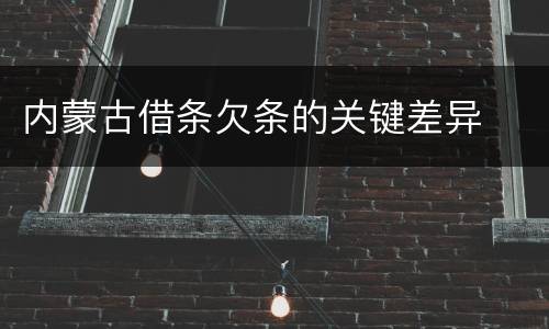 内蒙古借条欠条的关键差异