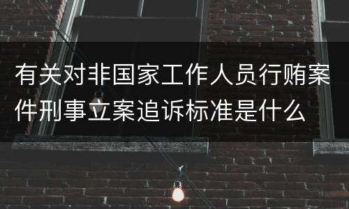 有关对非国家工作人员行贿案件刑事立案追诉标准是什么