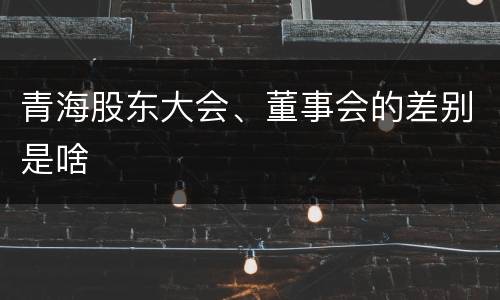 青海股东大会、董事会的差别是啥