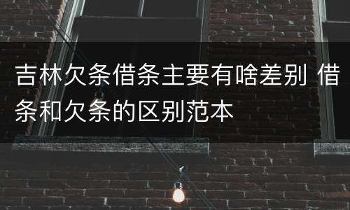 吉林欠条借条主要有啥差别 借条和欠条的区别范本