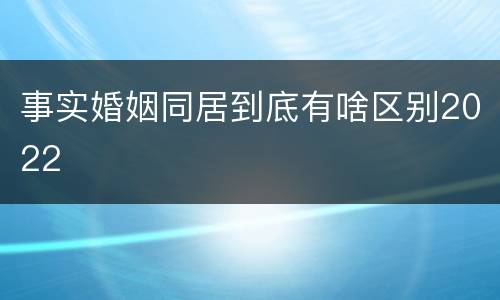 事实婚姻同居到底有啥区别2022