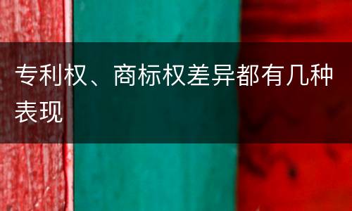专利权、商标权差异都有几种表现