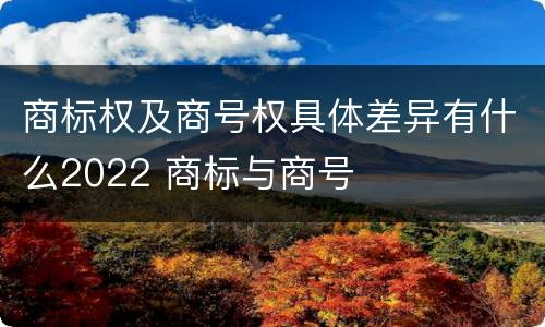 商标权及商号权具体差异有什么2022 商标与商号