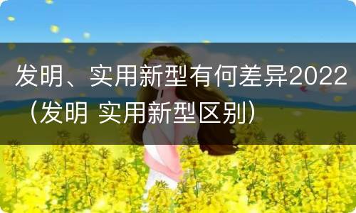 发明、实用新型有何差异2022（发明 实用新型区别）