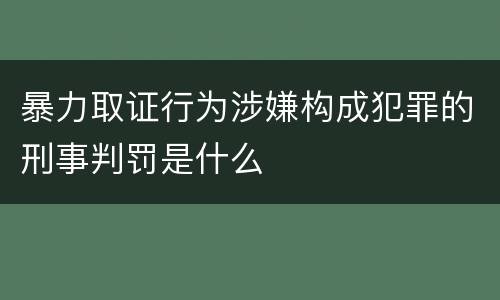 暴力取证行为涉嫌构成犯罪的刑事判罚是什么