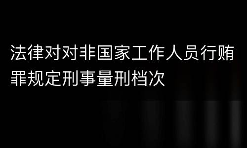 法律对对非国家工作人员行贿罪规定刑事量刑档次