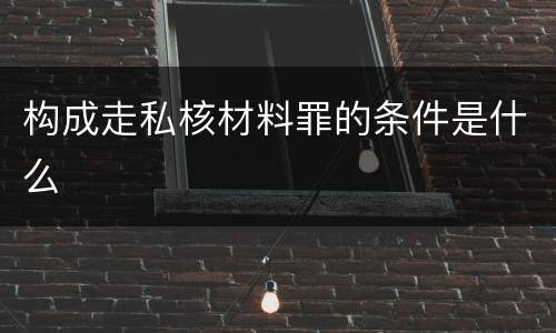构成走私核材料罪的条件是什么