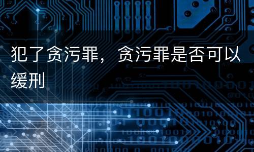犯了贪污罪，贪污罪是否可以缓刑
