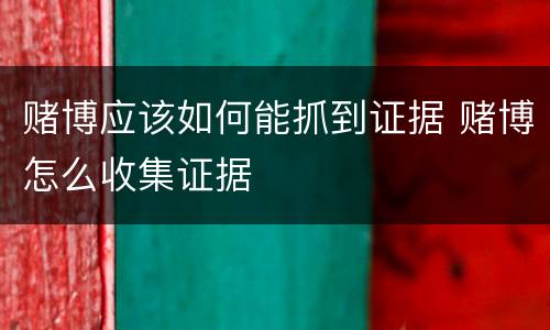 赌博应该如何能抓到证据 赌博怎么收集证据