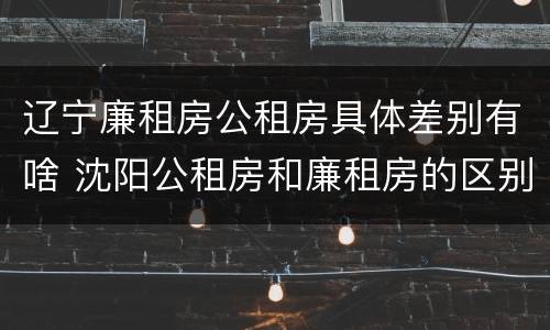 辽宁廉租房公租房具体差别有啥 沈阳公租房和廉租房的区别
