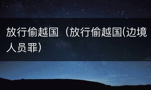 放行偷越国（放行偷越国(边境人员罪）