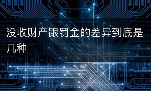 没收财产跟罚金的差异到底是几种
