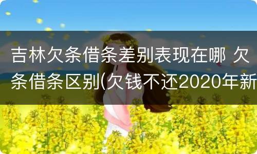 吉林欠条借条差别表现在哪 欠条借条区别(欠钱不还2020年新规 - 法律之家