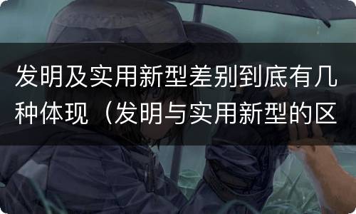 发明及实用新型差别到底有几种体现（发明与实用新型的区别有哪些）