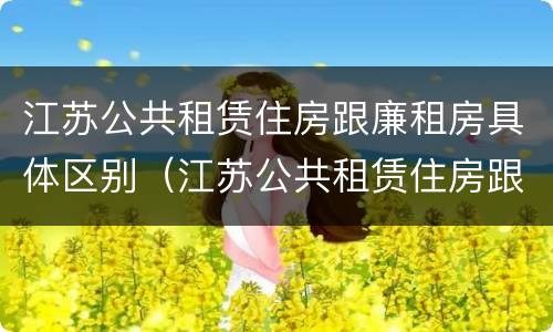 江苏公共租赁住房跟廉租房具体区别（江苏公共租赁住房跟廉租房具体区别在哪）