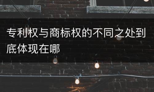 专利权与商标权的不同之处到底体现在哪
