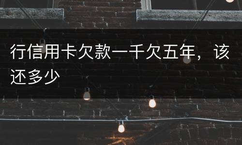 行信用卡欠款一千欠五年，该还多少
