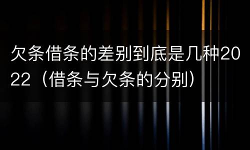欠条借条的差别到底是几种2022（借条与欠条的分别）