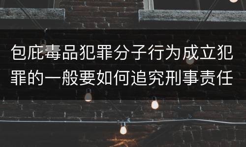 包庇毒品犯罪分子行为成立犯罪的一般要如何追究刑事责任