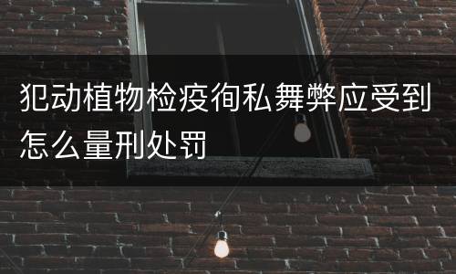 犯动植物检疫徇私舞弊应受到怎么量刑处罚