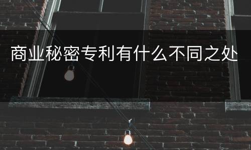 商业秘密专利有什么不同之处