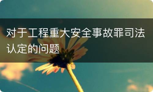 对于工程重大安全事故罪司法认定的问题