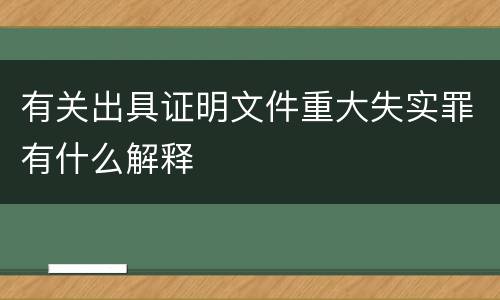 有关出具证明文件重大失实罪有什么解释