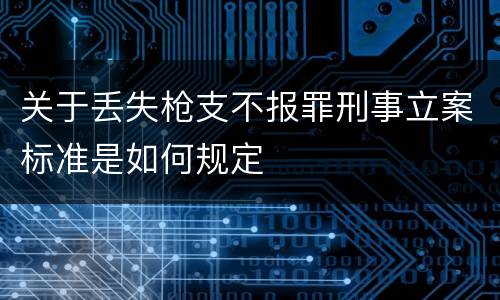 关于丢失枪支不报罪刑事立案标准是如何规定