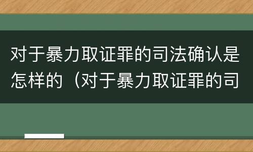 对于暴力取证罪的司法确认是怎样的（对于暴力取证罪的司法确认是怎样的程序）
