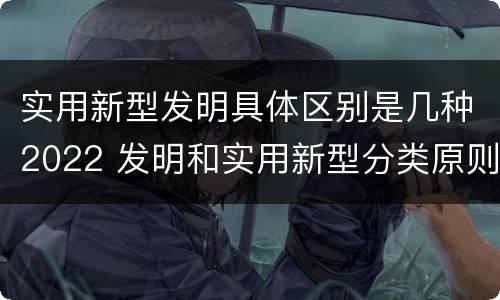 实用新型发明具体区别是几种2022 发明和实用新型分类原则