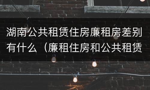 湖南公共租赁住房廉租房差别有什么（廉租住房和公共租赁住房的区别）