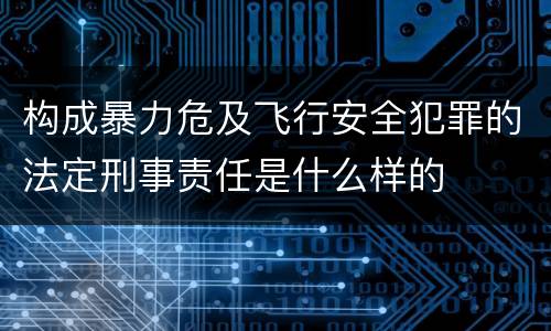 构成暴力危及飞行安全犯罪的法定刑事责任是什么样的