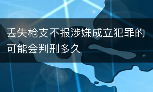 丢失枪支不报涉嫌成立犯罪的可能会判刑多久