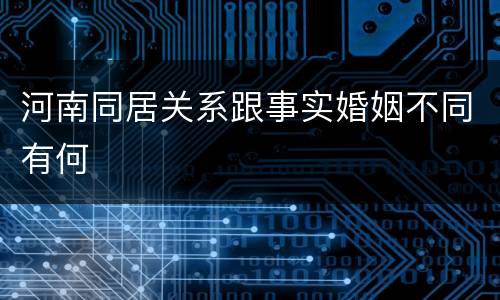 河南同居关系跟事实婚姻不同有何