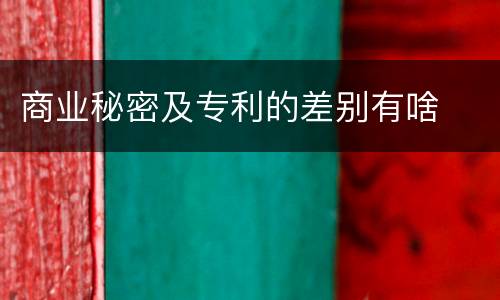 商业秘密及专利的差别有啥