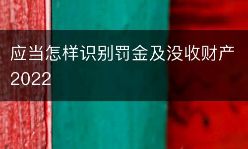 应当怎样识别罚金及没收财产2022