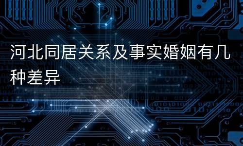 河北同居关系及事实婚姻有几种差异