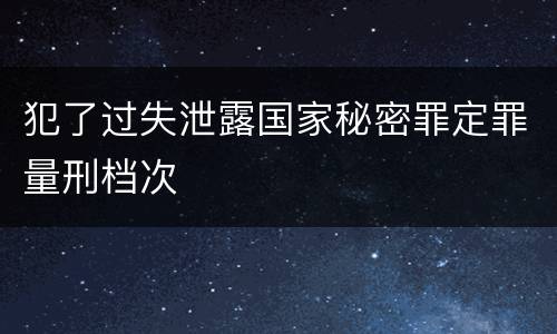 犯了过失泄露国家秘密罪定罪量刑档次