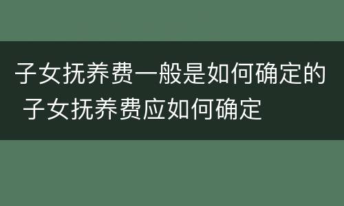 子女抚养费一般是如何确定的 子女抚养费应如何确定