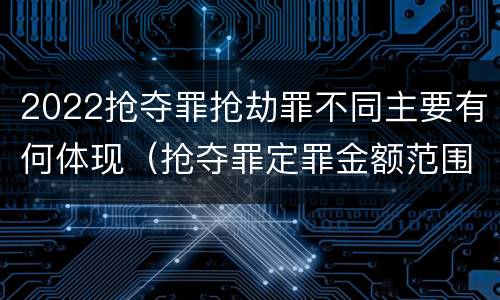 2022抢夺罪抢劫罪不同主要有何体现（抢夺罪定罪金额范围）