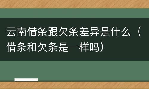 云南借条跟欠条差异是什么（借条和欠条是一样吗）