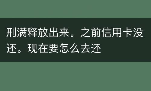 刑满释放出来。之前信用卡没还。现在要怎么去还